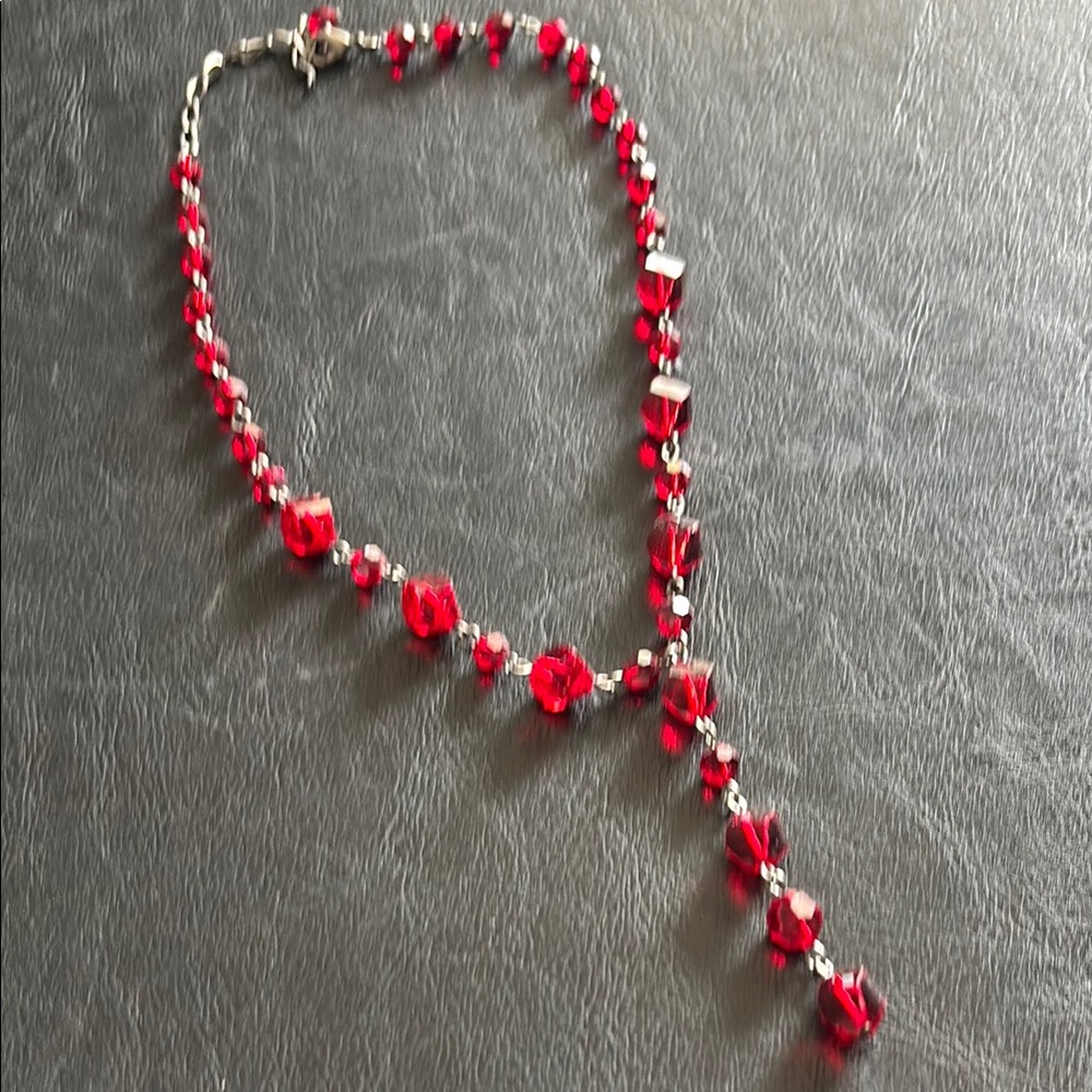 Elegant Red Crystal Necklace